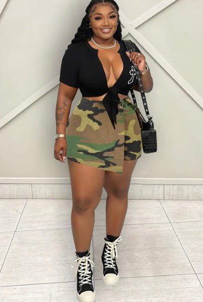 All eyes on me camo skort set